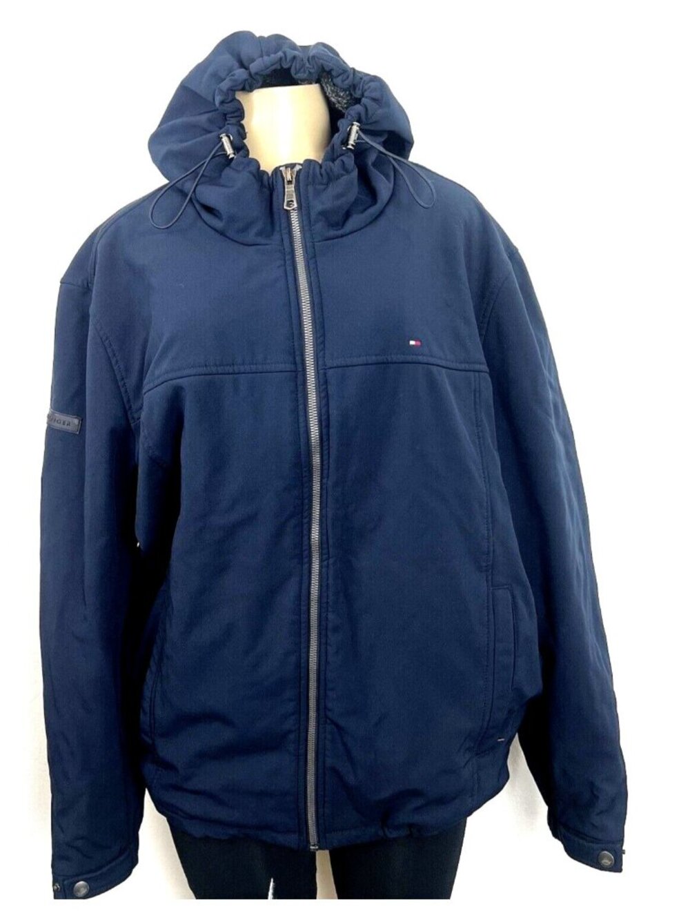 Tommy Hilfiger Jacket Mens XL Soft Shell Performance Sherpa lined Blue Winter